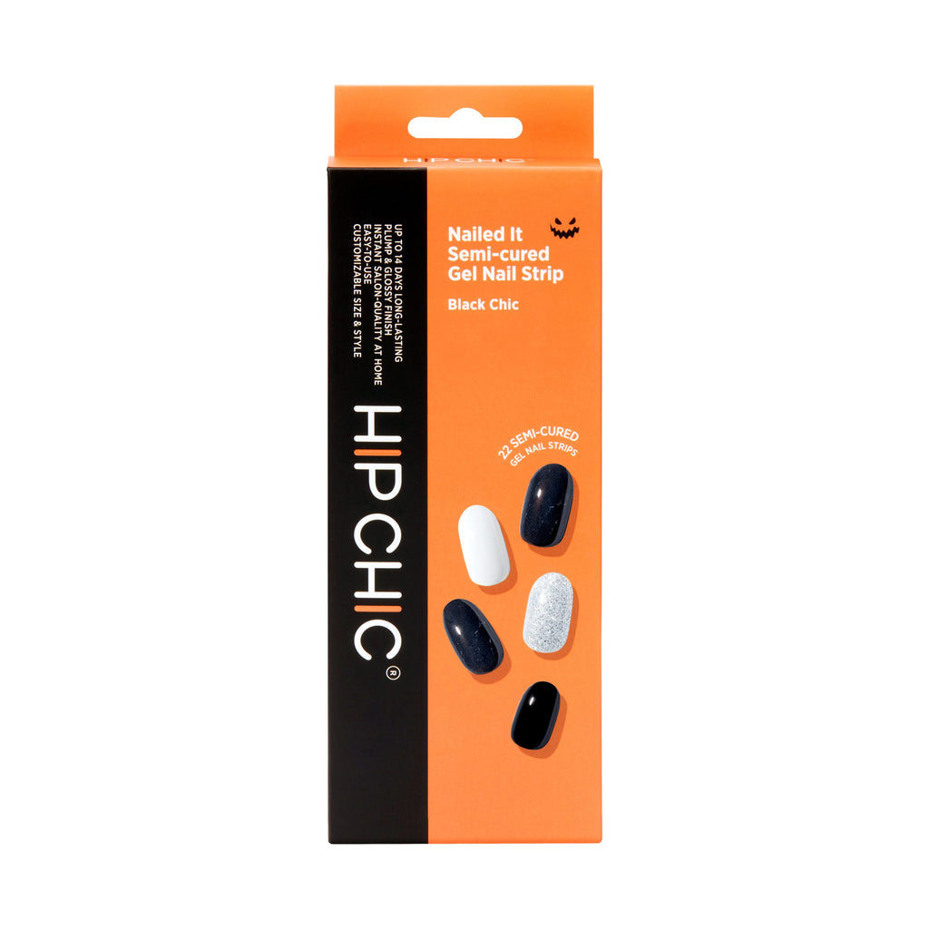 Hip Chic Nailed It Semi-cured Gel Nail Strip – Black Chic