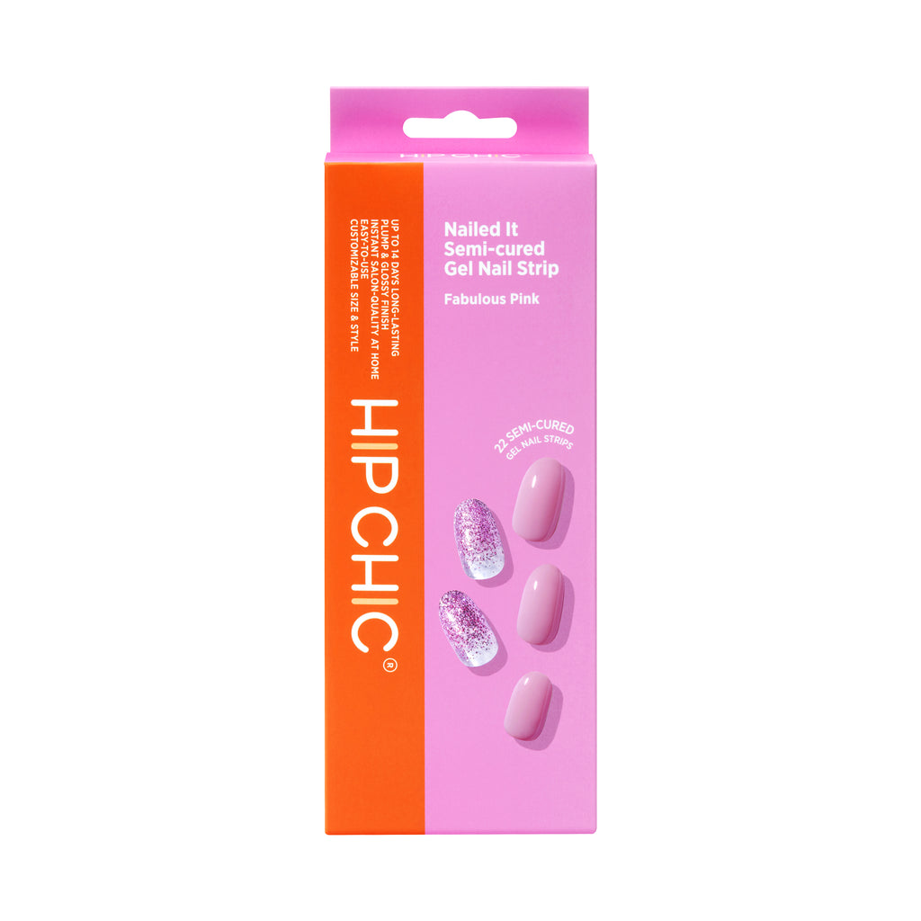 Hip Chic Nailed It Semi-cured Gel Nail Strip – Fabulous Pink