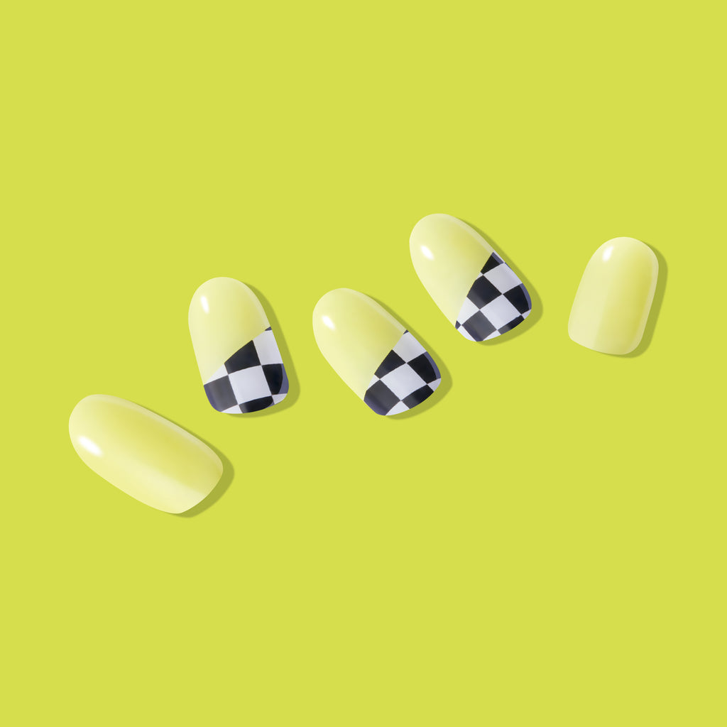 Hip Chic Nailed It Semi-cured Gel Nail Strip – Lemon Check