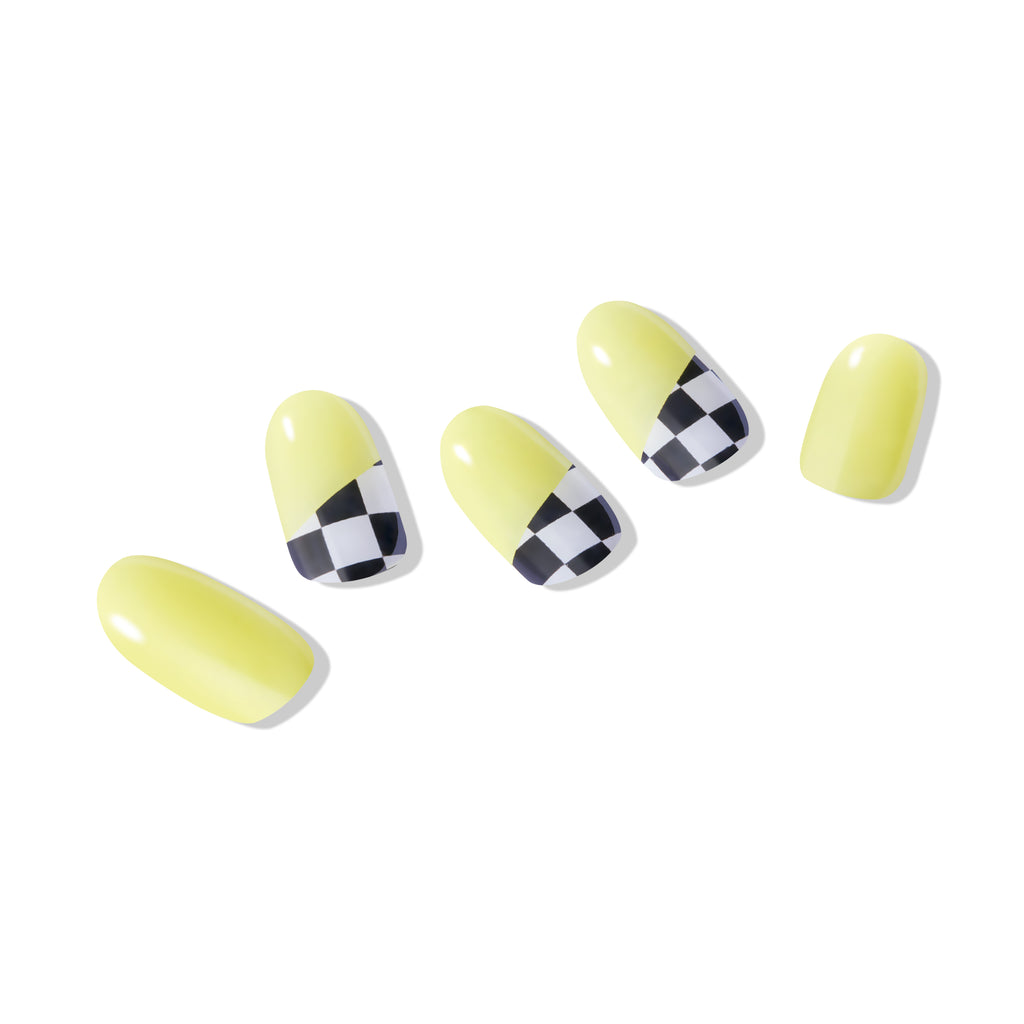 Hip Chic Nailed It Semi-cured Gel Nail Strip – Lemon Check